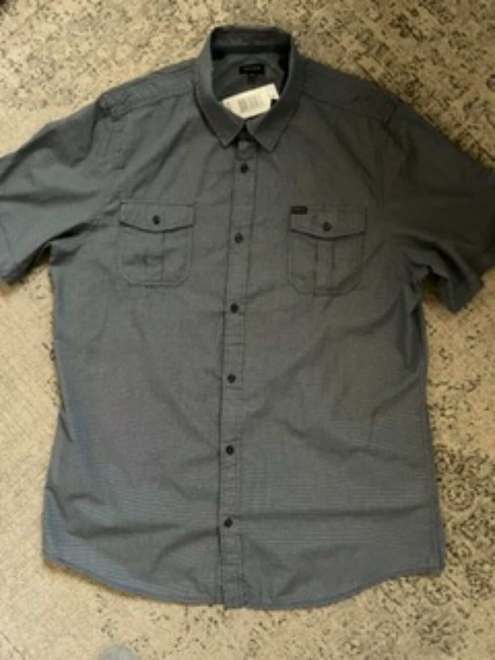 NWT Buffalo David Bitton Gray Short Sleeve Shirt Men's XL